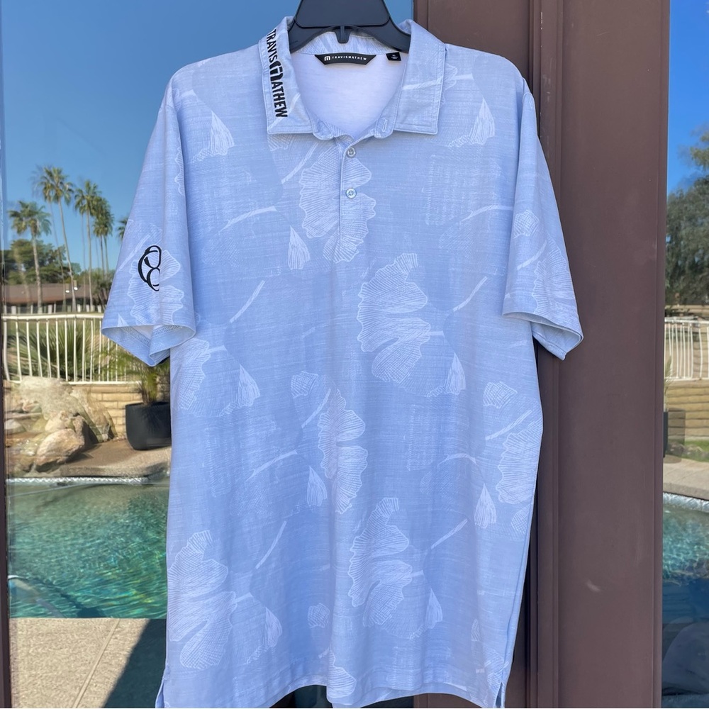 Travis Mathew Light Blue Patterned Olde Eight Gol… - image 2